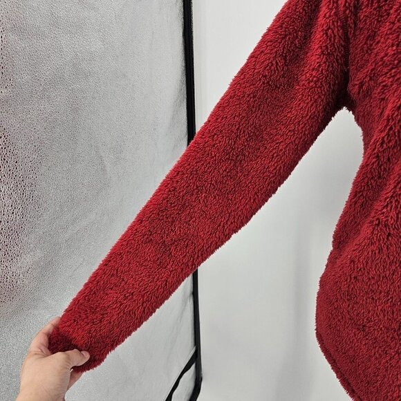 Lauren James Preptec Linden Sherpa 1/4 Zip Sweatshirt Red FSU Women's XS Preppy - Picture 5 of 11